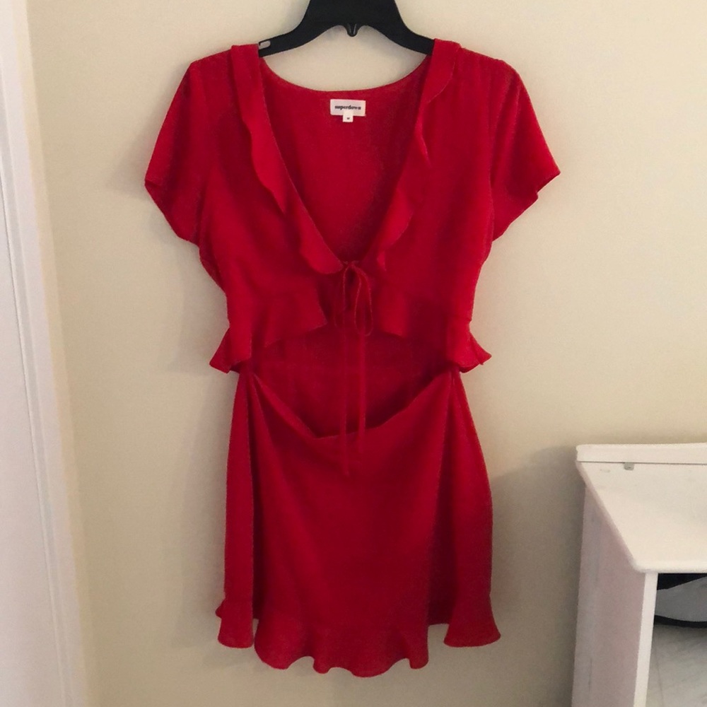 Red Open Midriff Dress - Superdown brand - Med